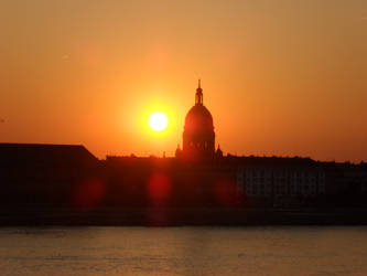 Sun setting behind the Christuskirche