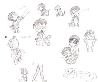 Baby Damian doodles