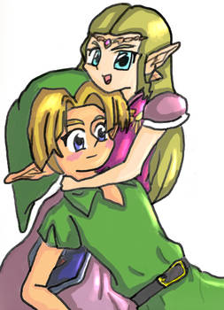 Link and Zelda -Colored-