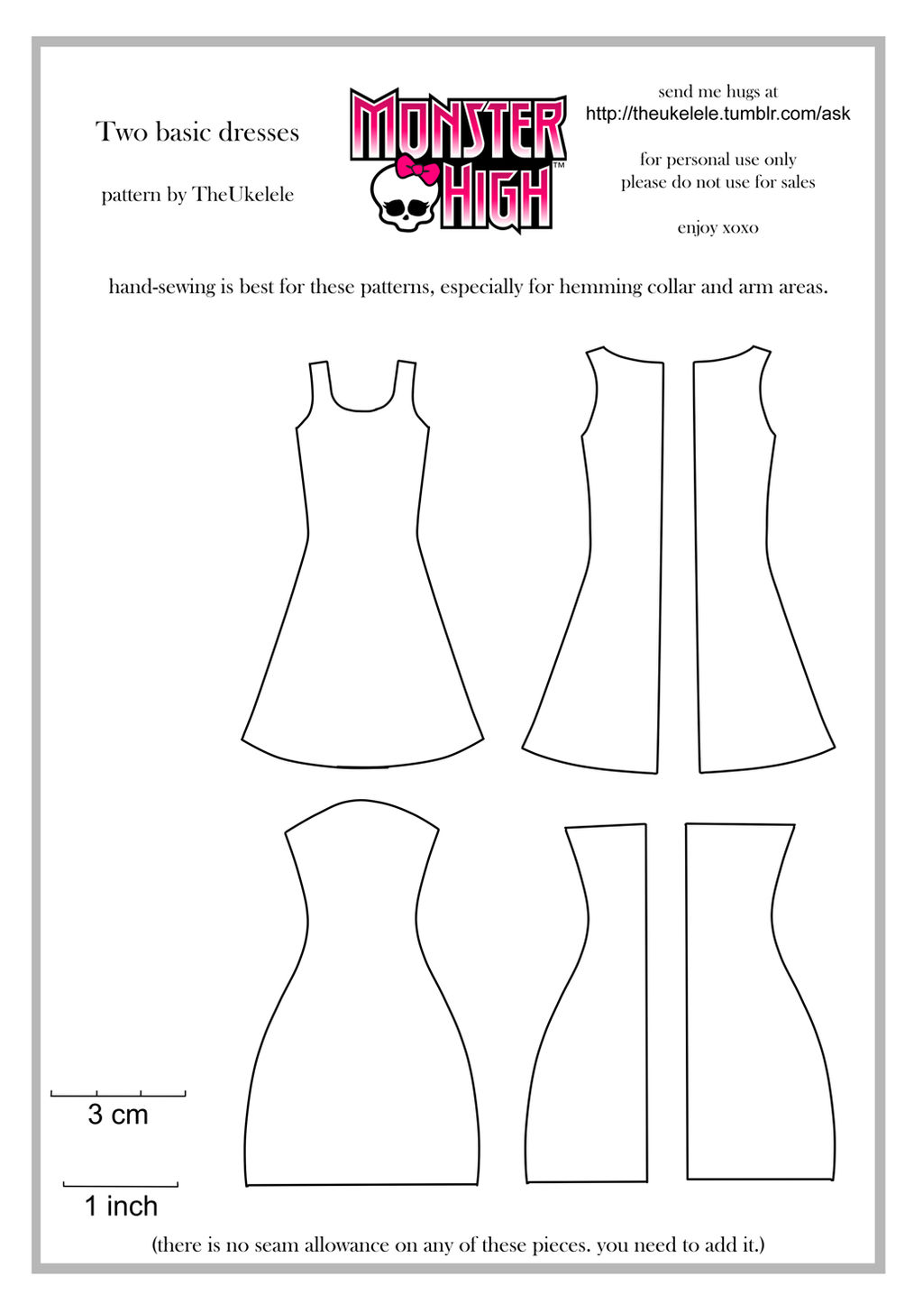 Monster High Two Basic Dress Patterns by TheUkelele on DeviantArt monster-high-two-basic-dress-patterns-by-theukelele-on-deviantart
