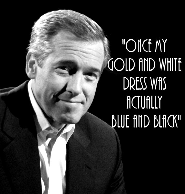 Brian Williams White and Gold dress