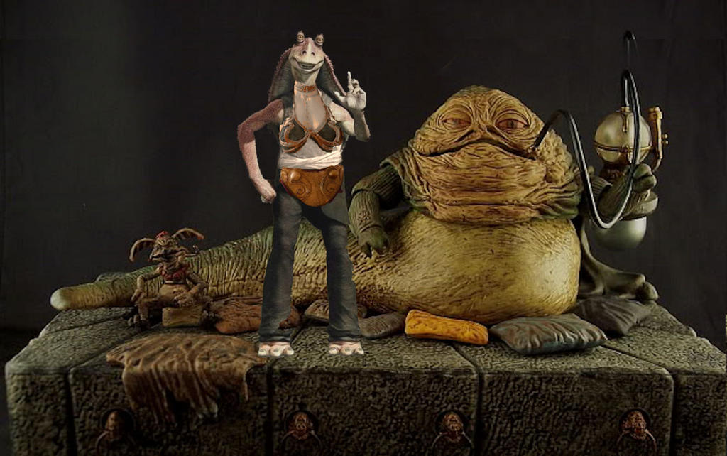 Slave Jar Jar Binks and Jabba the Hutt