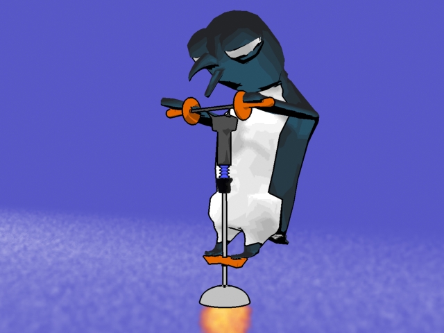 Penguin On a Pogo Stick by cpkerney on DeviantArt