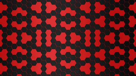 Black Red Hexagon 5K Wallpaper