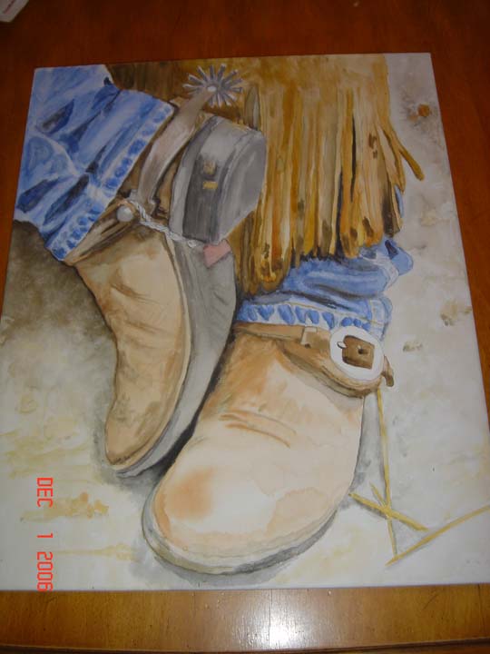 Watercolor boots