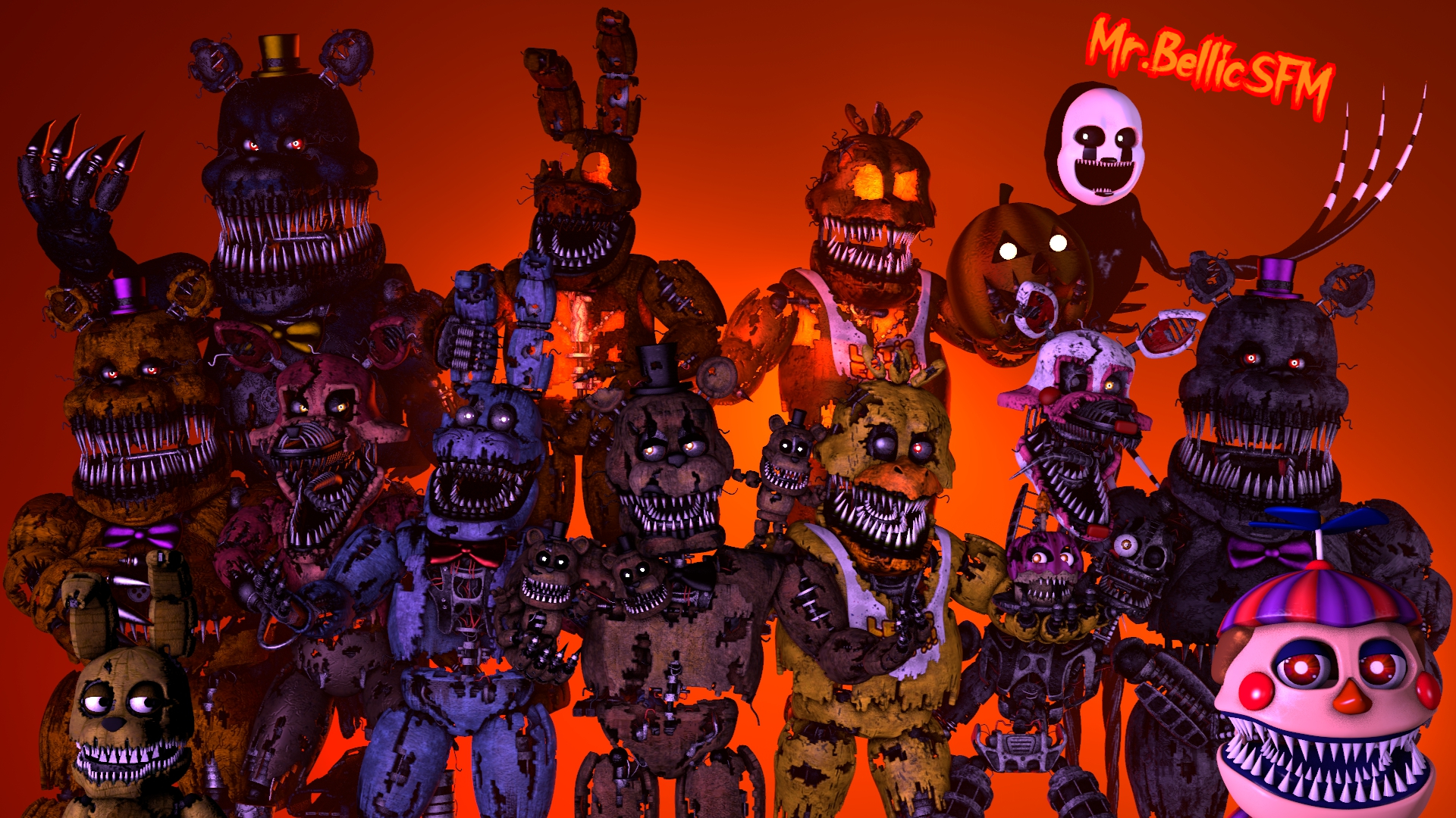 All FNAF 4 Animatronics by LandynGunderfan on DeviantArt