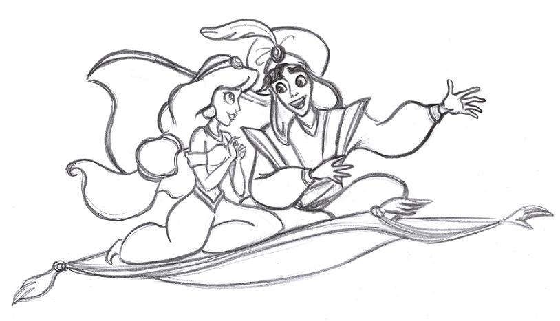 Printable Aladdin and Jasmine PDF Coloring Pages  Cartoon coloring pages  Princess coloring pages Disney princess colors