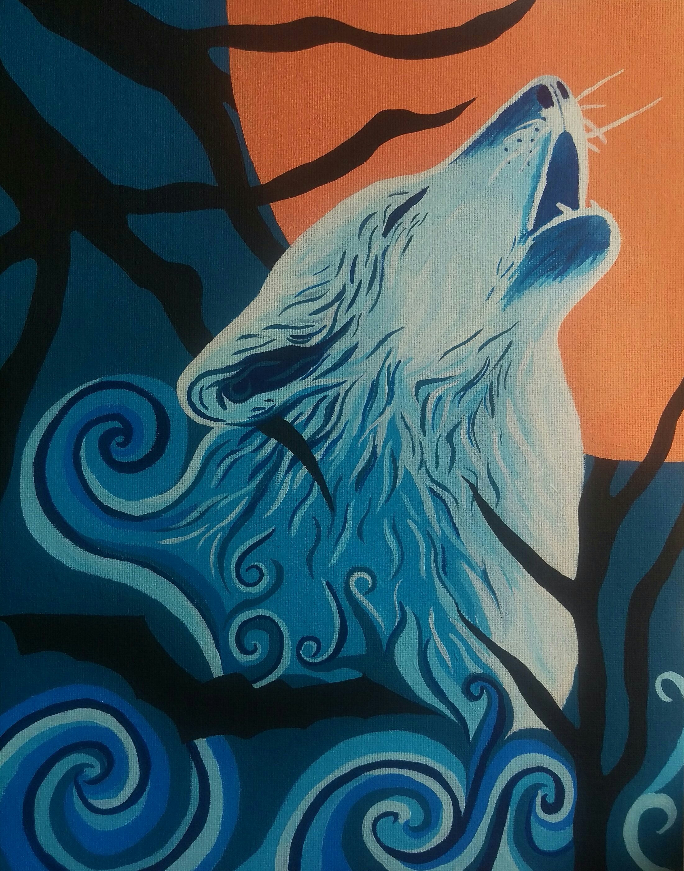 Abstract Wolf Paintings