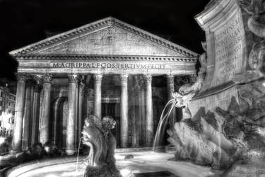 Black and White Pantheon in Rome HDR