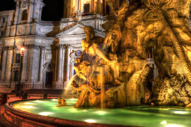 Rome - Piazza Navona fountain HDR