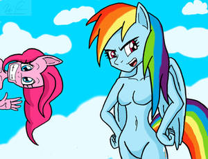 Rainbow Dash and Pinkie Pie Toriyama Style