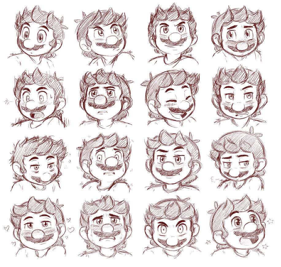 Mario expressions! by AriaPianissima on DeviantArt