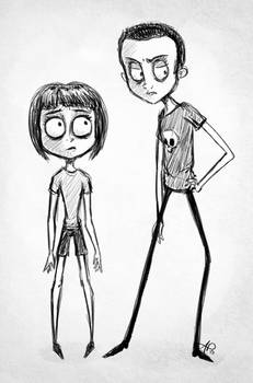 Hannah and Sid: Tim Burton style