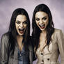 Mila Kunis Vampire Twins show their fangs to you