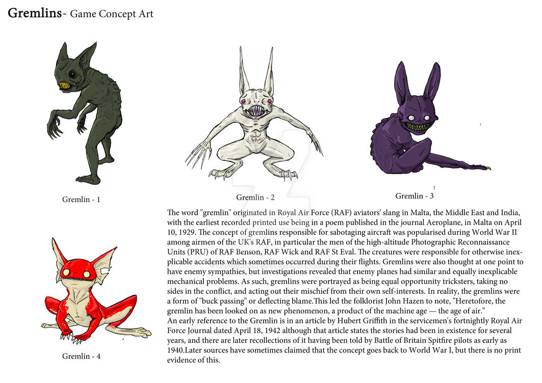 Gremlin Behavior Gremlin Concepts by JoshuaDunlop on DeviantArt