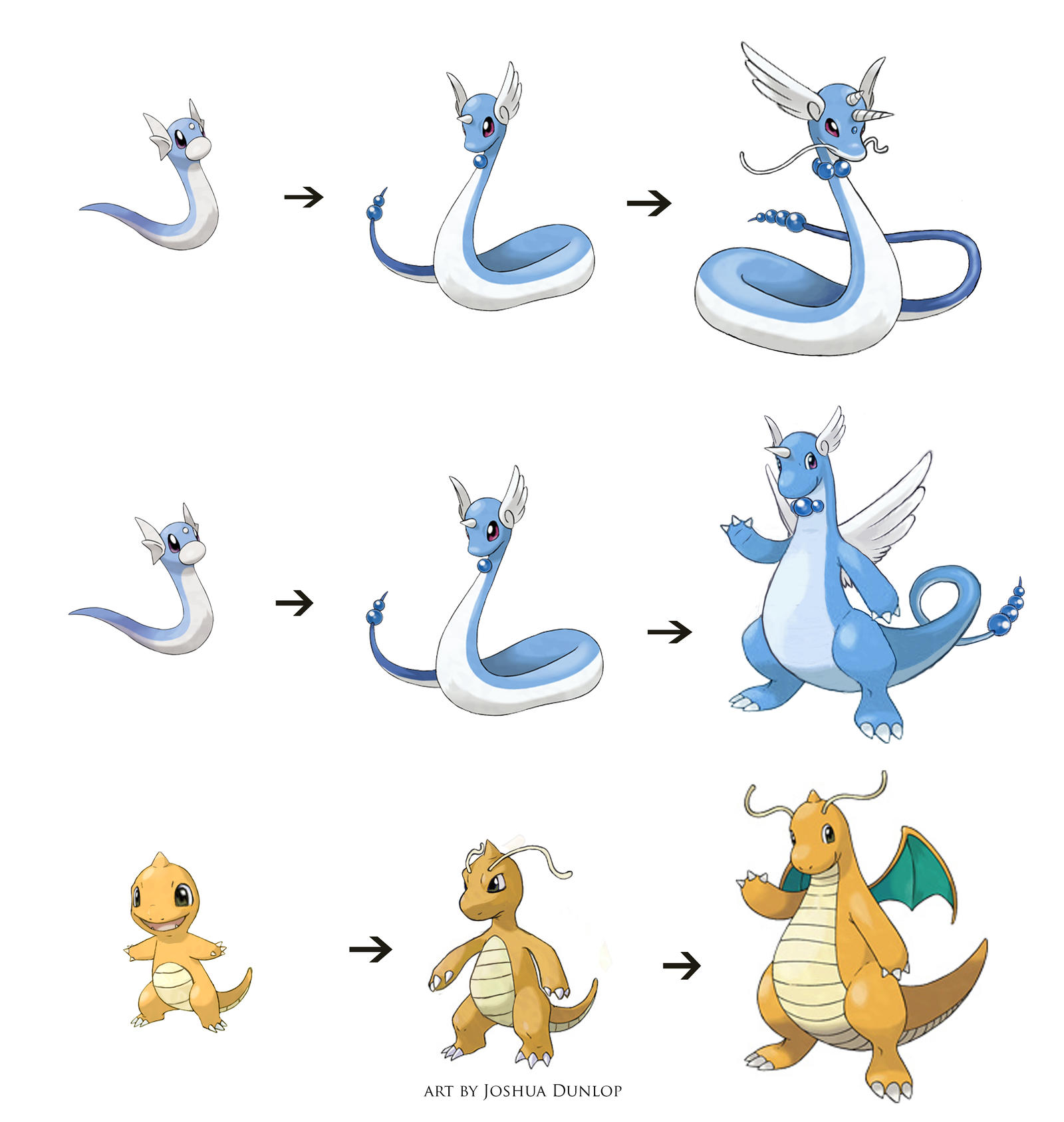 Dragonite Variations by JoshuaDunlop on DeviantArt