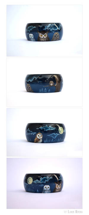 The Owl Night: Hand-Painted Bracelet