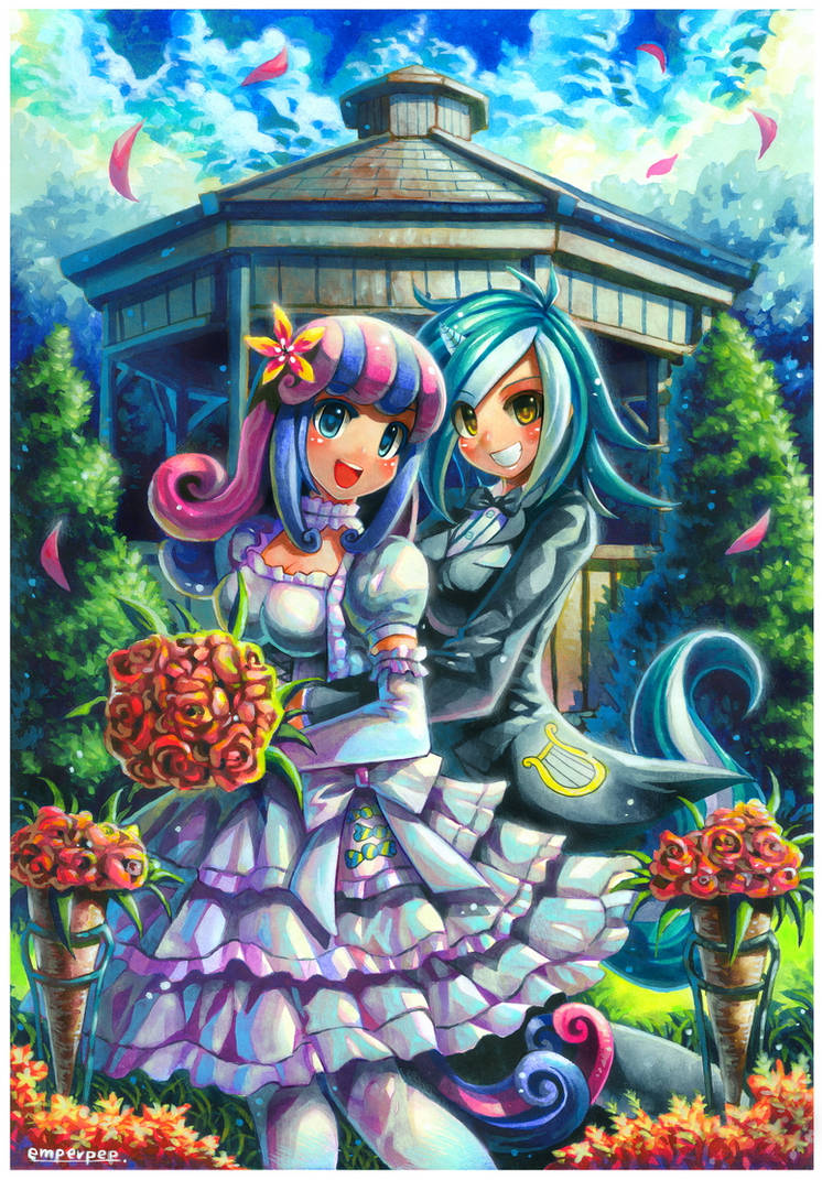 Pony commission : BonBon and Lyra by emperpep