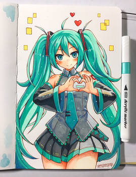 Acrylic marker : Miku