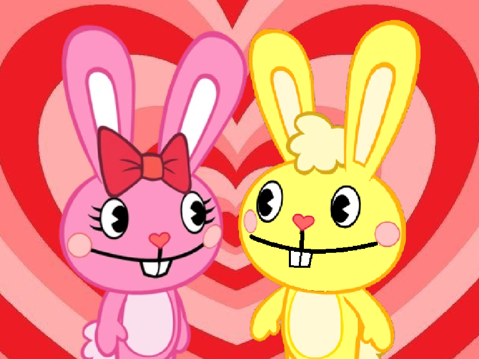 Cuddi Cuddles X Cuddy (Happy Tree Friends Art) by KatiaChansKawaiiArt on ...