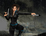 Lara Croft In Rainy Day