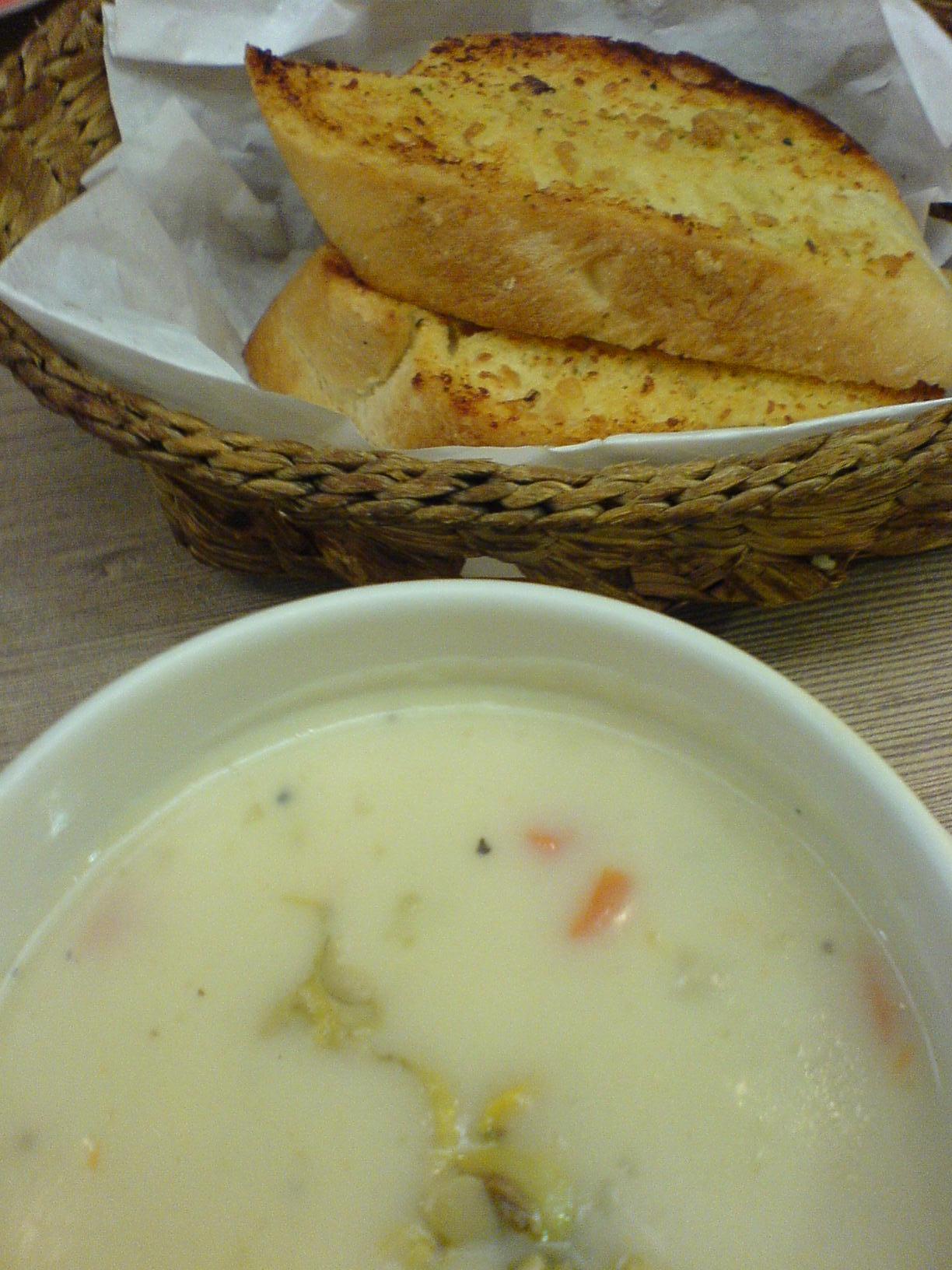 Soup and Garlic Bread