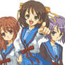 Mikuru, Haruhi and Yuki