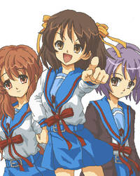 Mikuru, Haruhi and Yuki