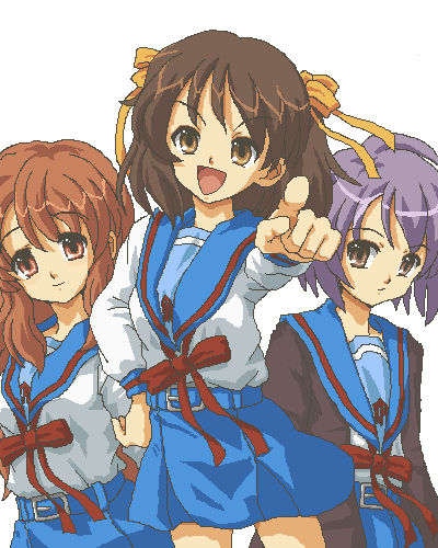 Mikuru, Haruhi and Yuki