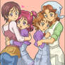 PreCure with their mothers.