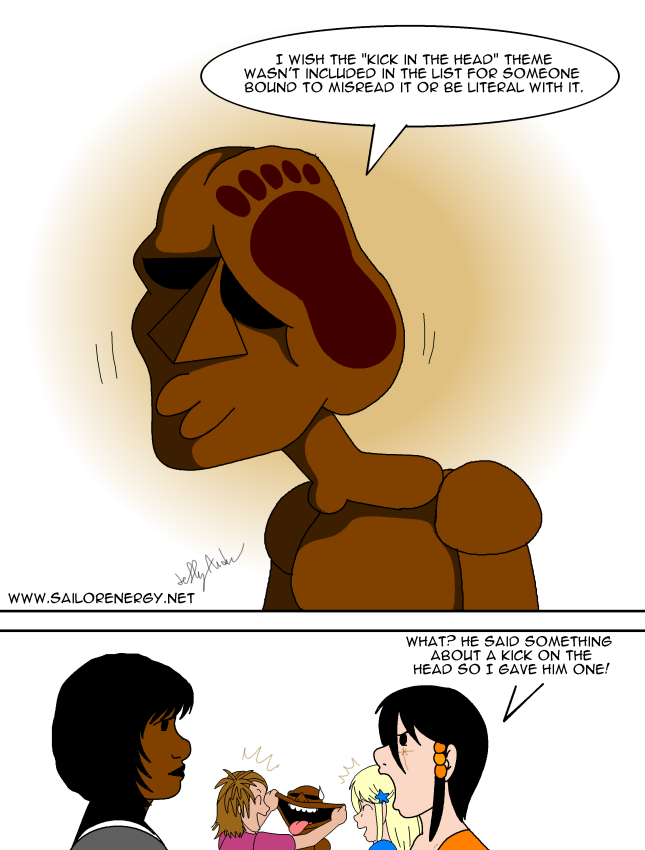 58 Theme Challenge: Kick in the Head by SailorEnergy