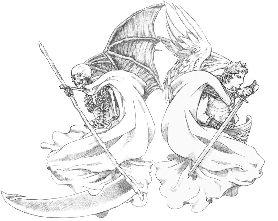 Angel and Demon -pencil ver- by DarkDragon77 on DeviantArt