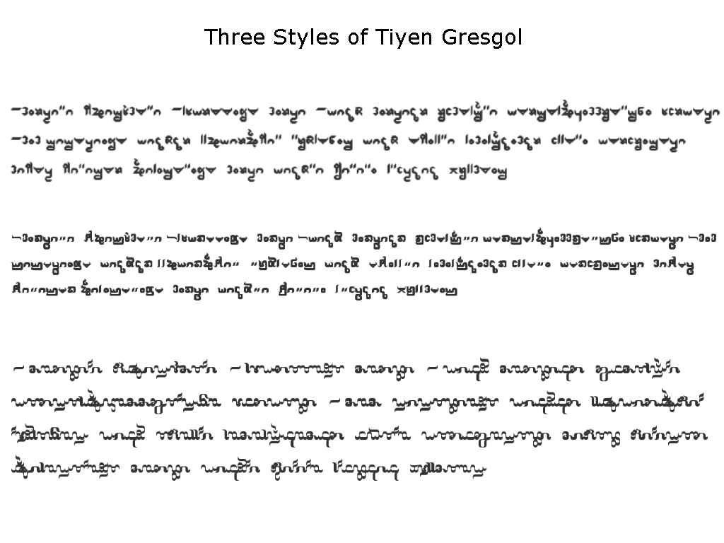 Three Styles of Tiyen Gresgol