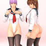 Kasumi and Ayane In School Swimsuits