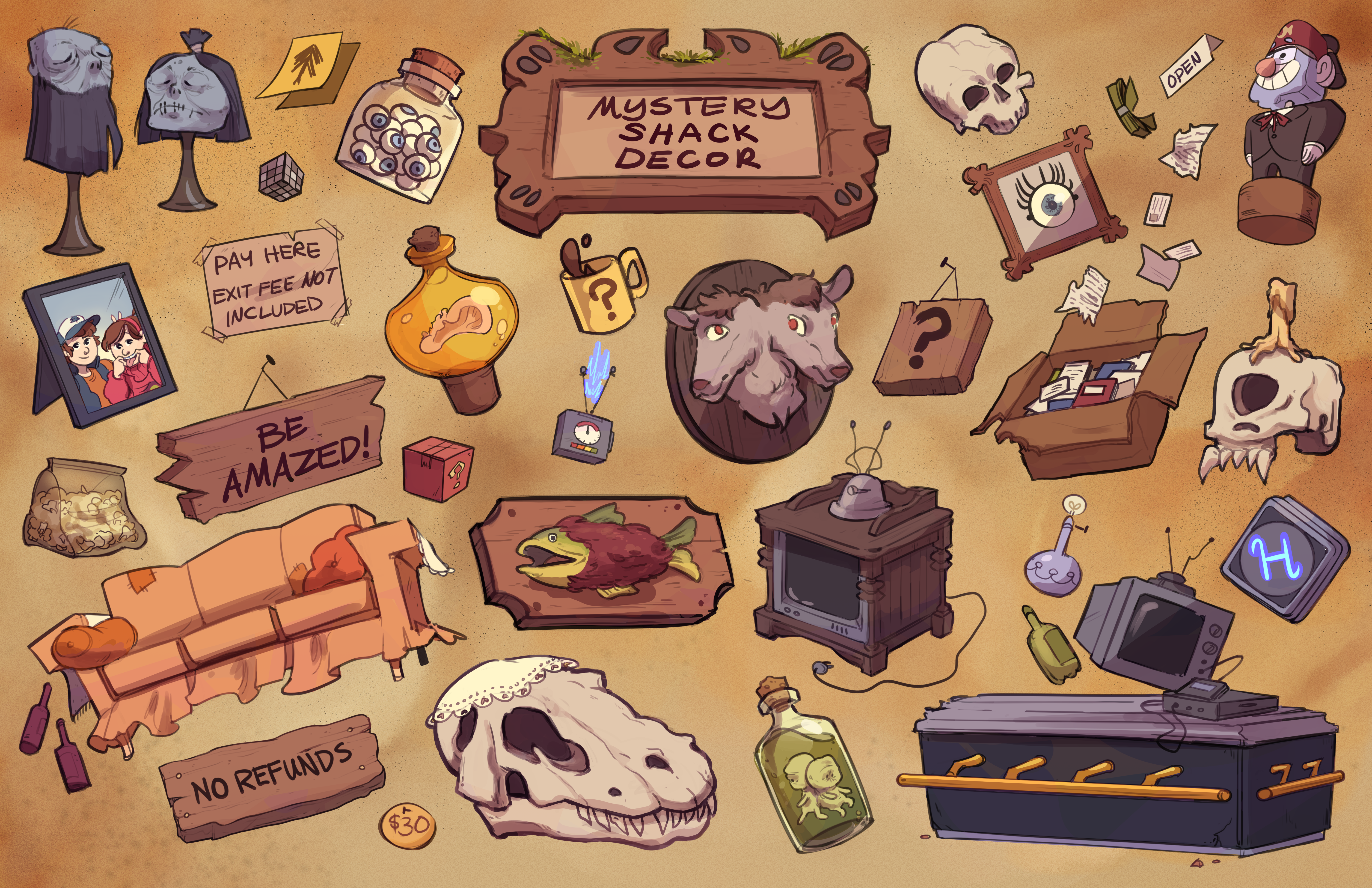 Mystery Shack Items 11x17horizontal
