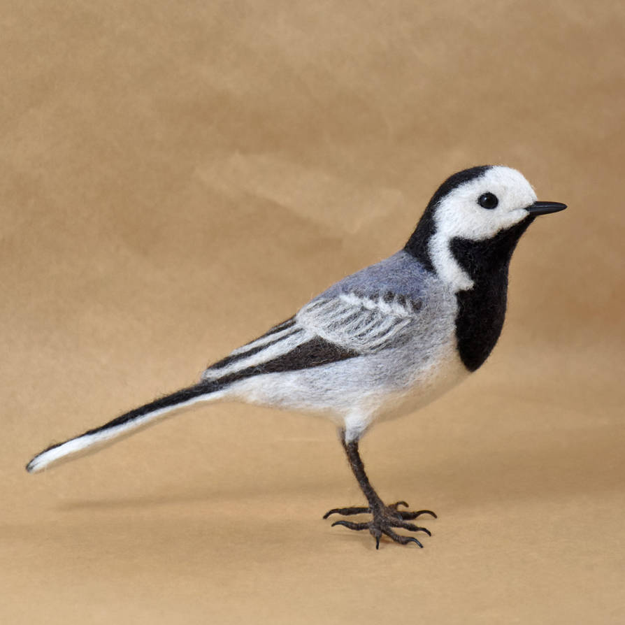 Needle felted White Wagtail