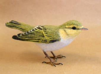 Needle felted Wood warbler