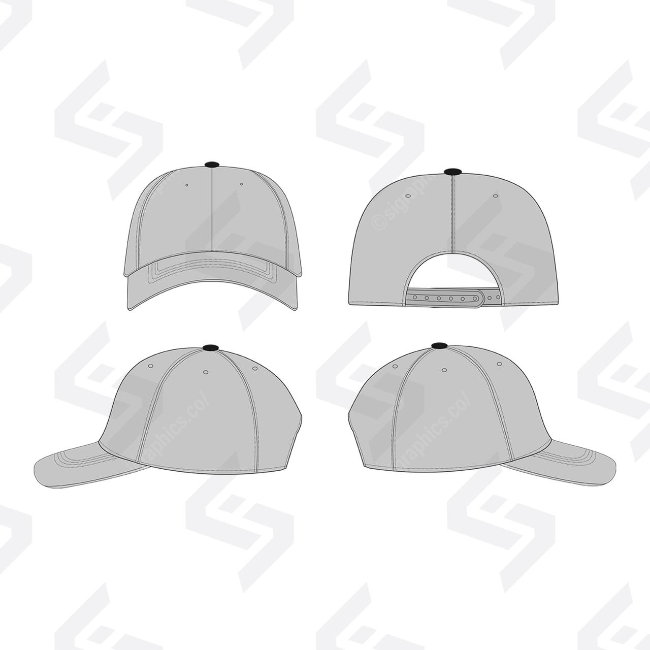 Cap Template Graphic Baseball Caps White Baseball 3d Mockup Hat