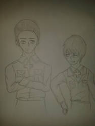 Hetalia fanart Germany and Prussia sketch