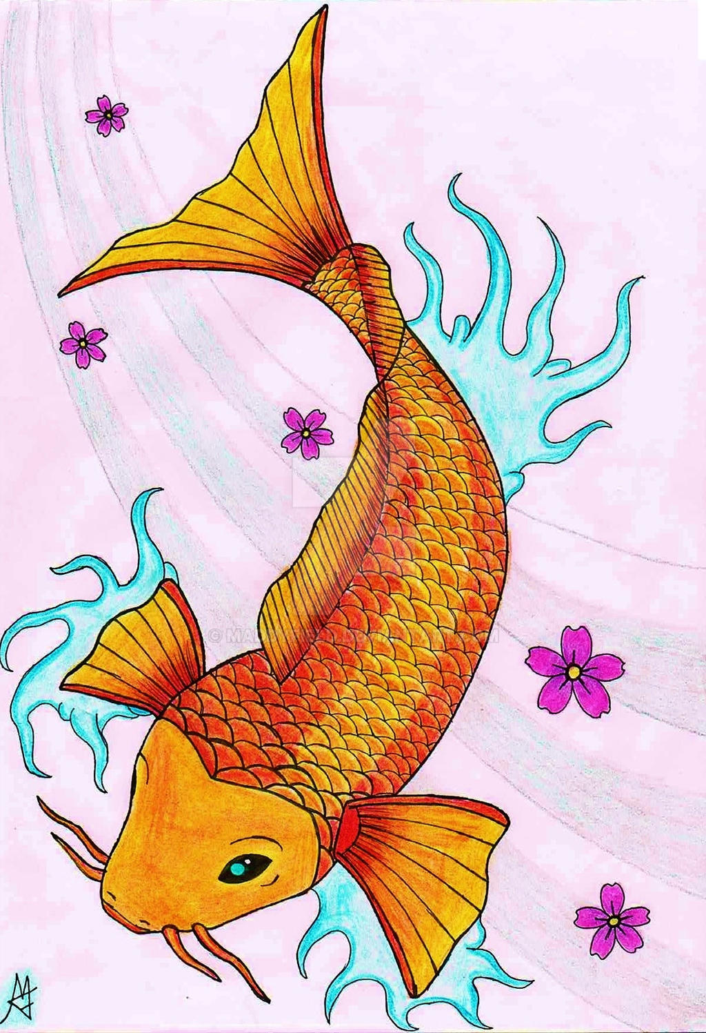 Koi Fish Tattoo Design (colour)