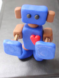 Blue heart robot