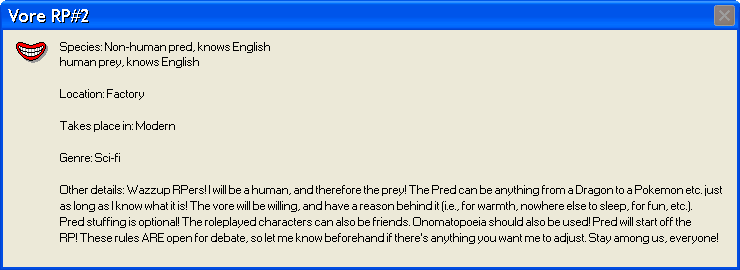 Polyvore Rp Vore RP #2 by TheGuyWithTheBelly on DeviantArt