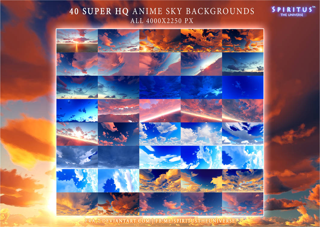 40 SUPER HQ ANIME SKY BACKGROUNDS - PACK 10 by ERA-7