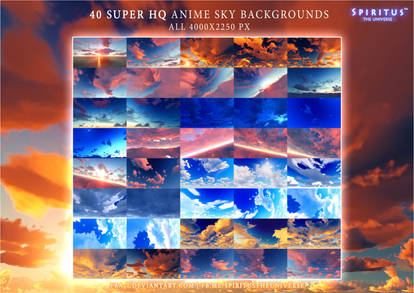 40 SUPER HQ ANIME SKY BACKGROUNDS - PACK 10