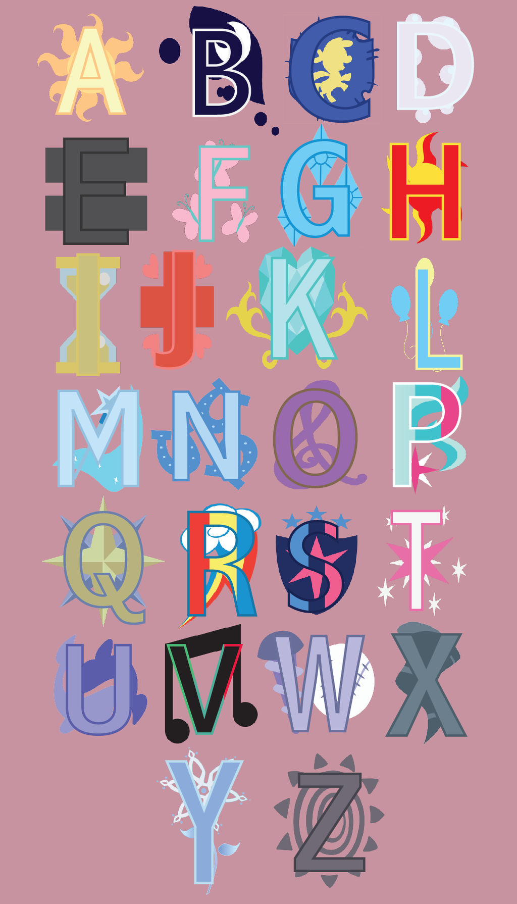 Mlp Rarity Letters MLP Alphabet by SonicStar21 on DeviantArt