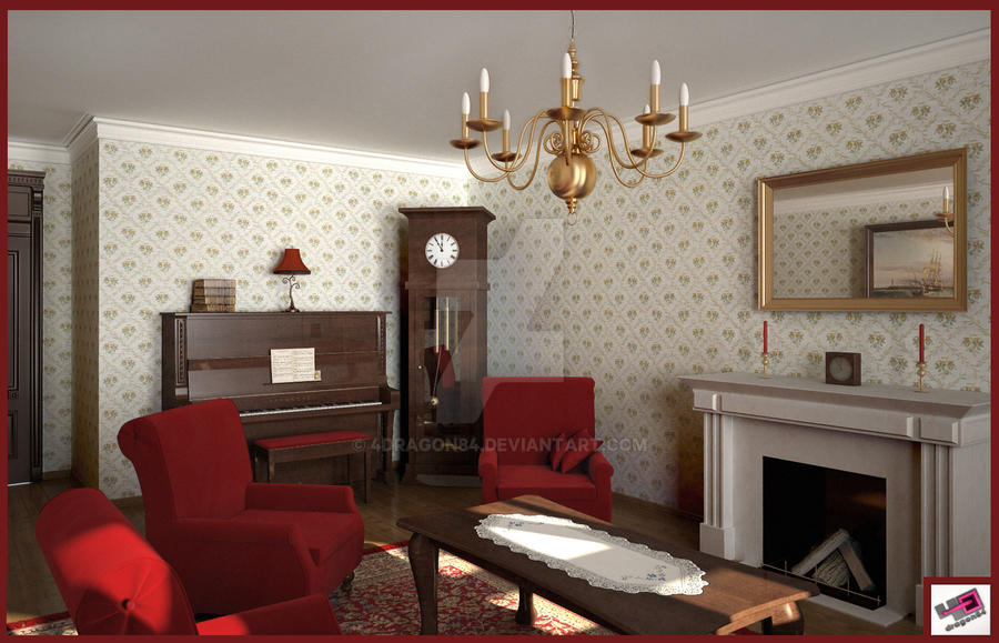 3D Antique Living Room