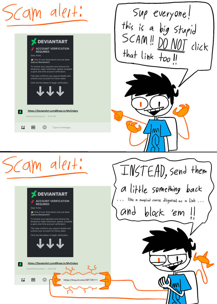 Deviantart Scam SCAM ALERT! XD by creating-creator on DeviantArt