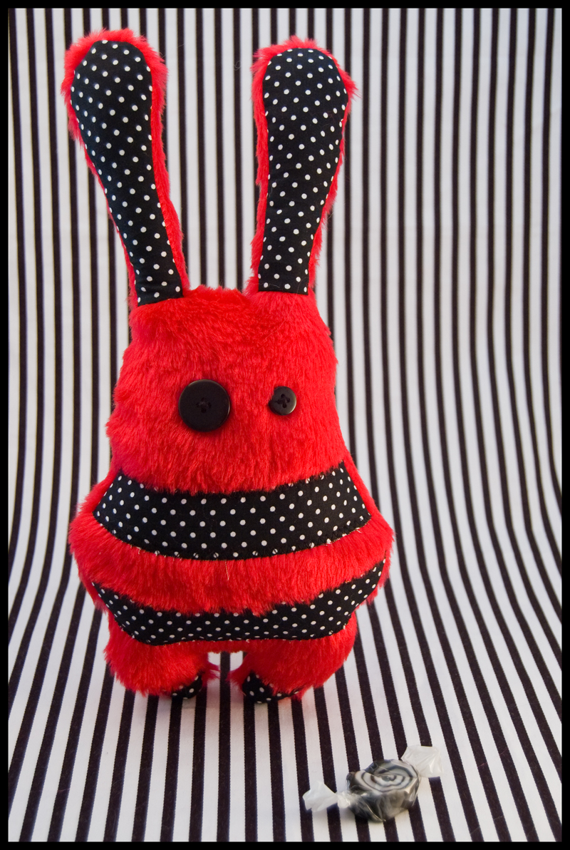 BunnyBoo Plush Red Fluff