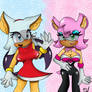 Amy and Rouge swapping outfits 