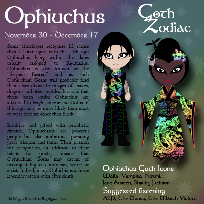 Goth Zodiac: Ophiuchus by Trellia